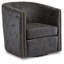 Kazier Faux Leather Swivel Accent Chair