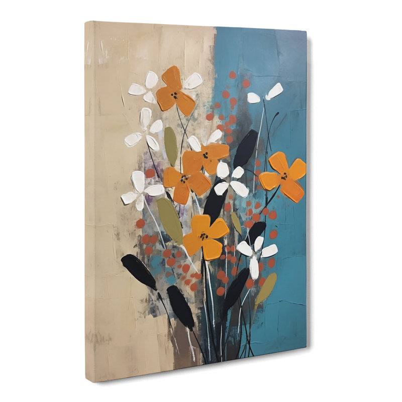 Mid Century Flowers Vol.2 - Wrapped Canvas, 60cm H x 40cm W x 3cm D
