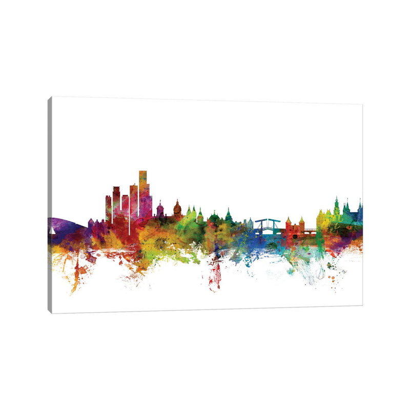 Amsterdam, The Netherlands Skyline by Michael Tompsett - Wrapped Canvas Gallery-Wrapped Canvas Giclée