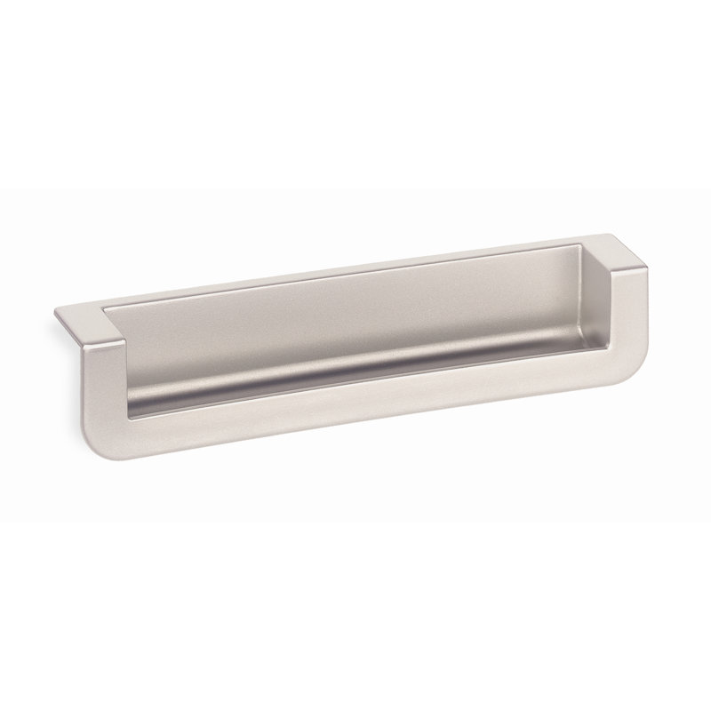Poignée encastrée encastrée d'un centre à l'autre, Nickel satiné