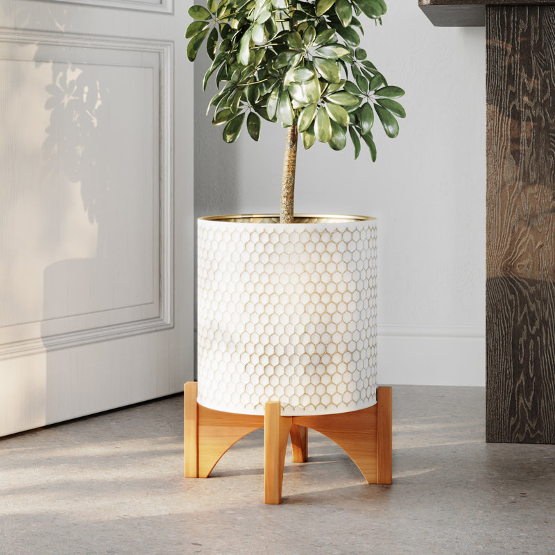Latoni Honeycomb Pot with Arch Base, 18" H x 14" W x 14" D