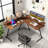 Mamurjon L-Shaped Metal Base Computer Desk with Power Outlet-1300999307