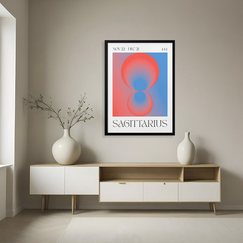 Pop Art & Retro "Sagittarius" Framed Print Wall Art, 20" H x 16" W