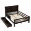 Lit plateforme double avec tableau noir, tiroirs et tablettes de rangement en bois massif, conception amusante et peu encombrante-48881558-48881556