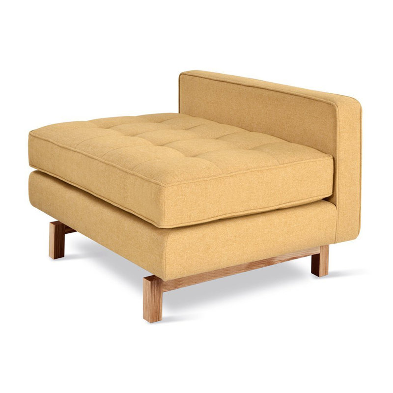 Jane 2 Chaise Lounge, Ash Natural, Bayview Silver Performance Twill