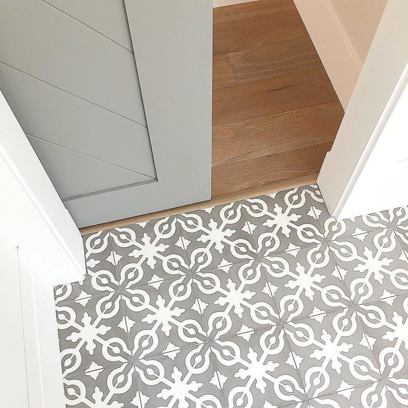 Remy 8" x 8" Cement Spanish Wall & Floor Tile, Fog