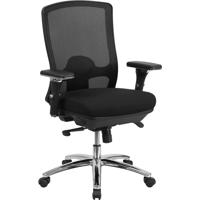 Black Mesh and Chrome Adjustable Swivel Office Chair