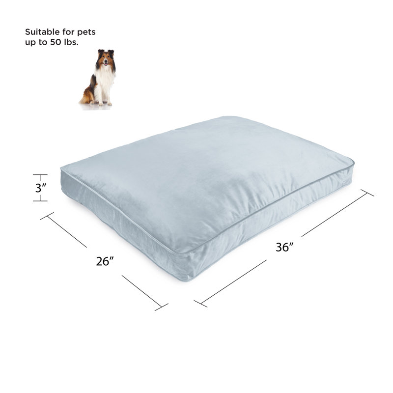 Lit en velours doux réversible recto-verso et réversible Tucker Murphy Pet ™ rempli de fibre de polyester blanc / bleu, Bleu