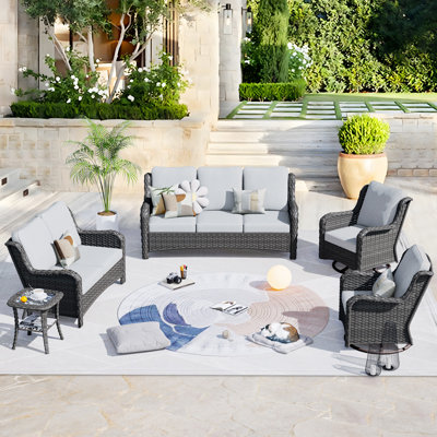 Ensemble de conversation pour 5 personnes avec coussins Karega