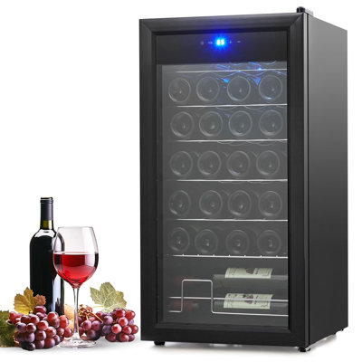 28 Bottle Compressor Wine Cooler Refrigerator, Large Freestanding Wine Cellar For Wine