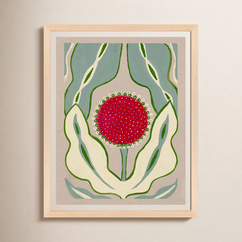 Magical Poppy 2 by Andrea Stokes - Framed Wall Art, 38" H x 30" W x 1.25" D, Maple Framed Paper