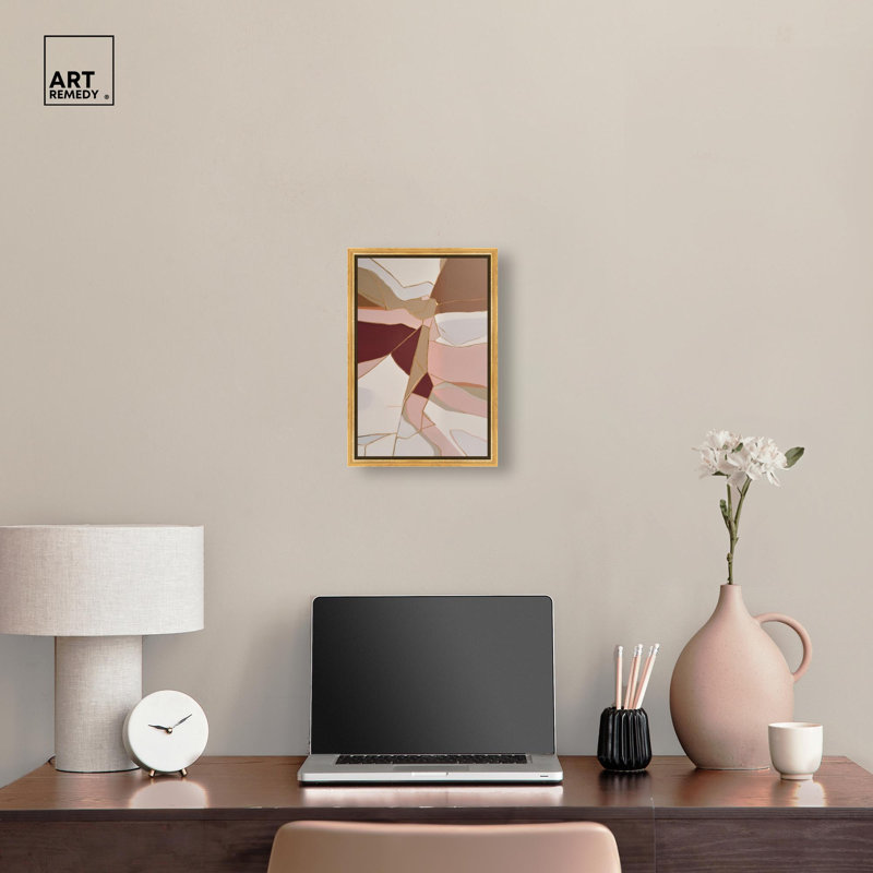 Décoration murale dorée bohème Golden Split II par Art Remedy, cadre doré, 10 x 15, H 16 po x l 11 po, Encadrement doré