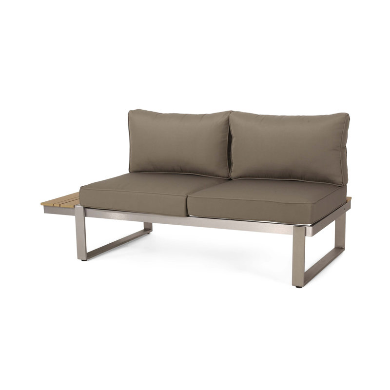 Siège de canapé avec accoudoirs, Kaki, Orienté à gauche (vu de face), Gris / Brun