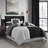 Natalia GrayWhite/Black Microfiber 7 Piece Comforter Set-35062086-71210011