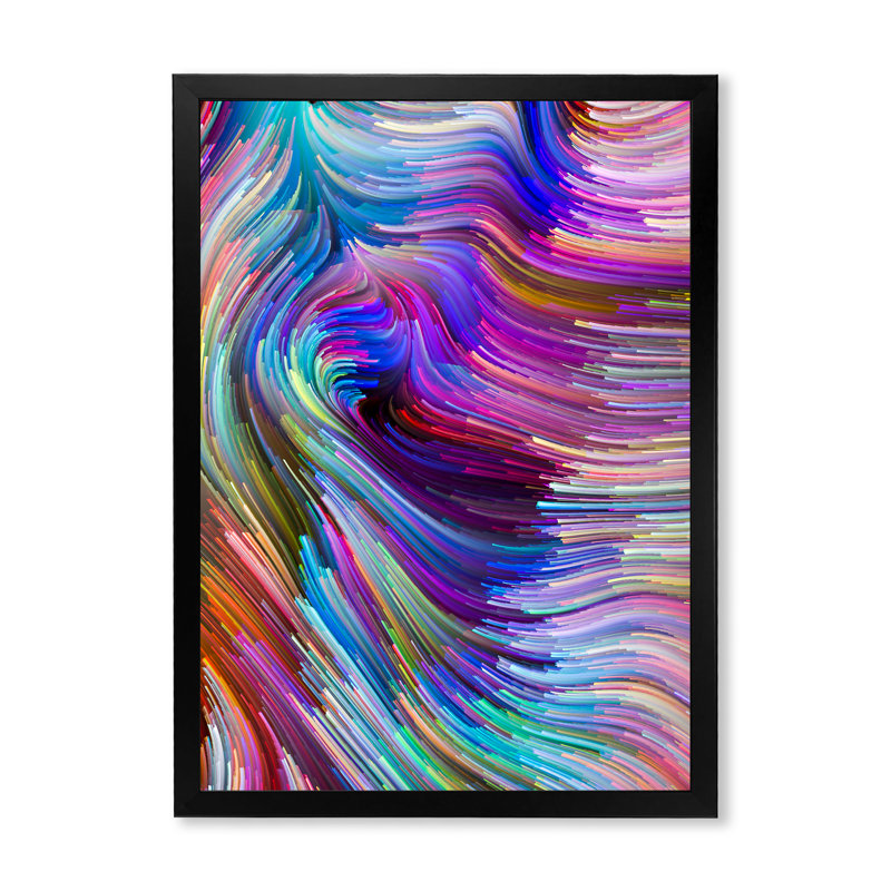 Élégance de l'art liquide V - œuvre d'art moderne sur toile, Cadre noir, H 12 po x l 8 po x P 1 po