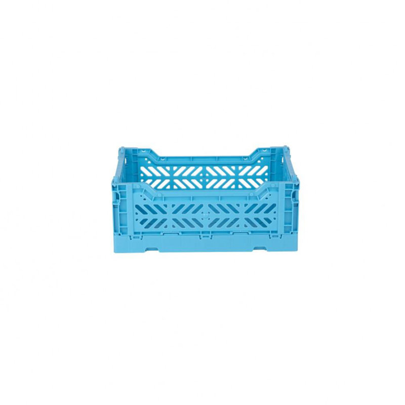 Foldable Plastic Crate, Collapsible Storage Bin to Organize Your Rooms, Collapsible Utility Crate, Turquoise