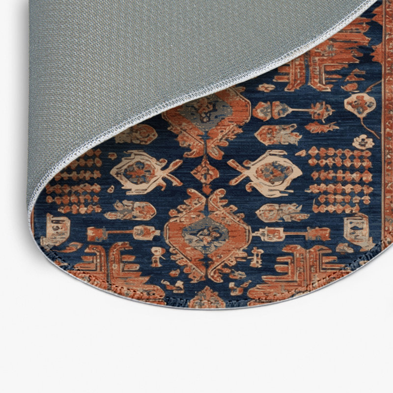 Tapis turc intérieur et extérieur brun, Rond 5 pi