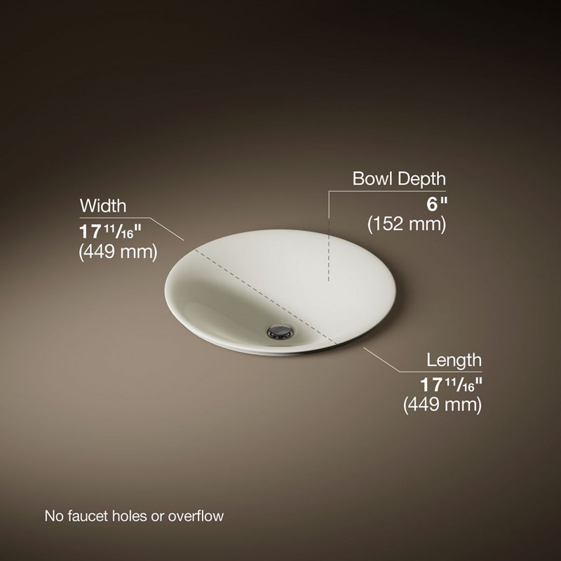 Carillon Circular Vessel Bathroom Sink, Biscuit