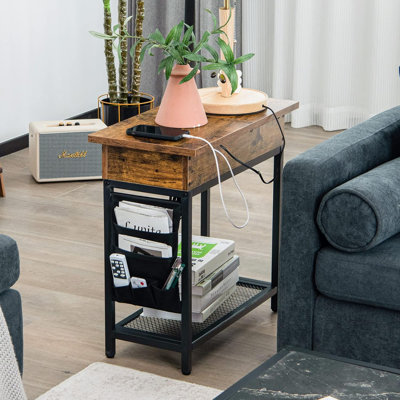 Rhianne End Table with Built-In Outlets