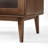 31.5"W Solid Wood Mid-Century Modern Rectangle Brown Accent Cabinets with Drawers and Fluted Glass Door-443543996