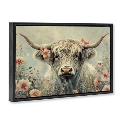  «Cow with Cherry Blossoms», toile flottante encadrée par LSR Design Studio