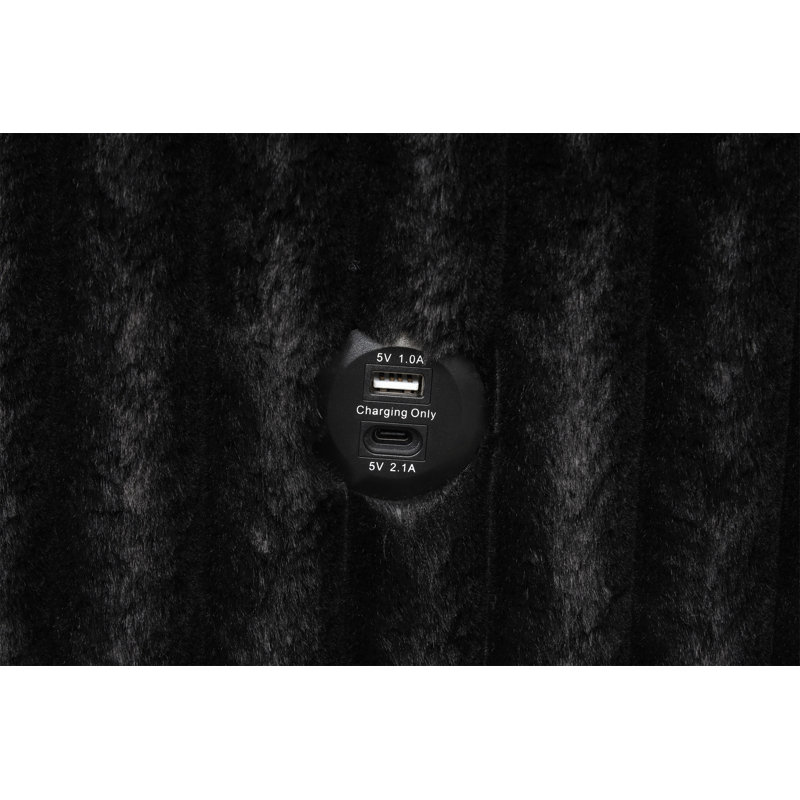 Canapé modulaire moelleux avec canapé-lit en tissu de velours, Velours noir