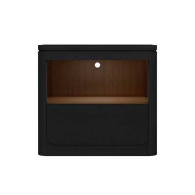 Table de chevet Knobel avec USB et DEL en noir