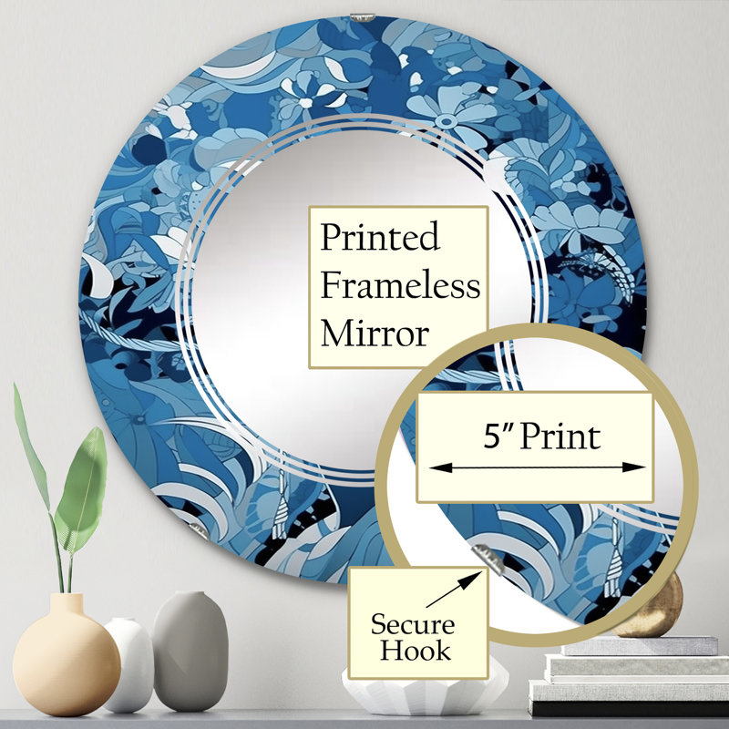 Craginorne - Miroir mural rond moderne, 24 po x 24 po