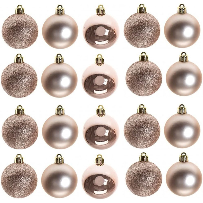 Polyvinyl Chloride (PVC) Bauble, Rose Gold, 6cm H x 6cm W x 6cm D