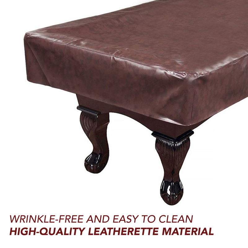 Hathaway 92" Brown Synthetic Leather Pool Table Cover