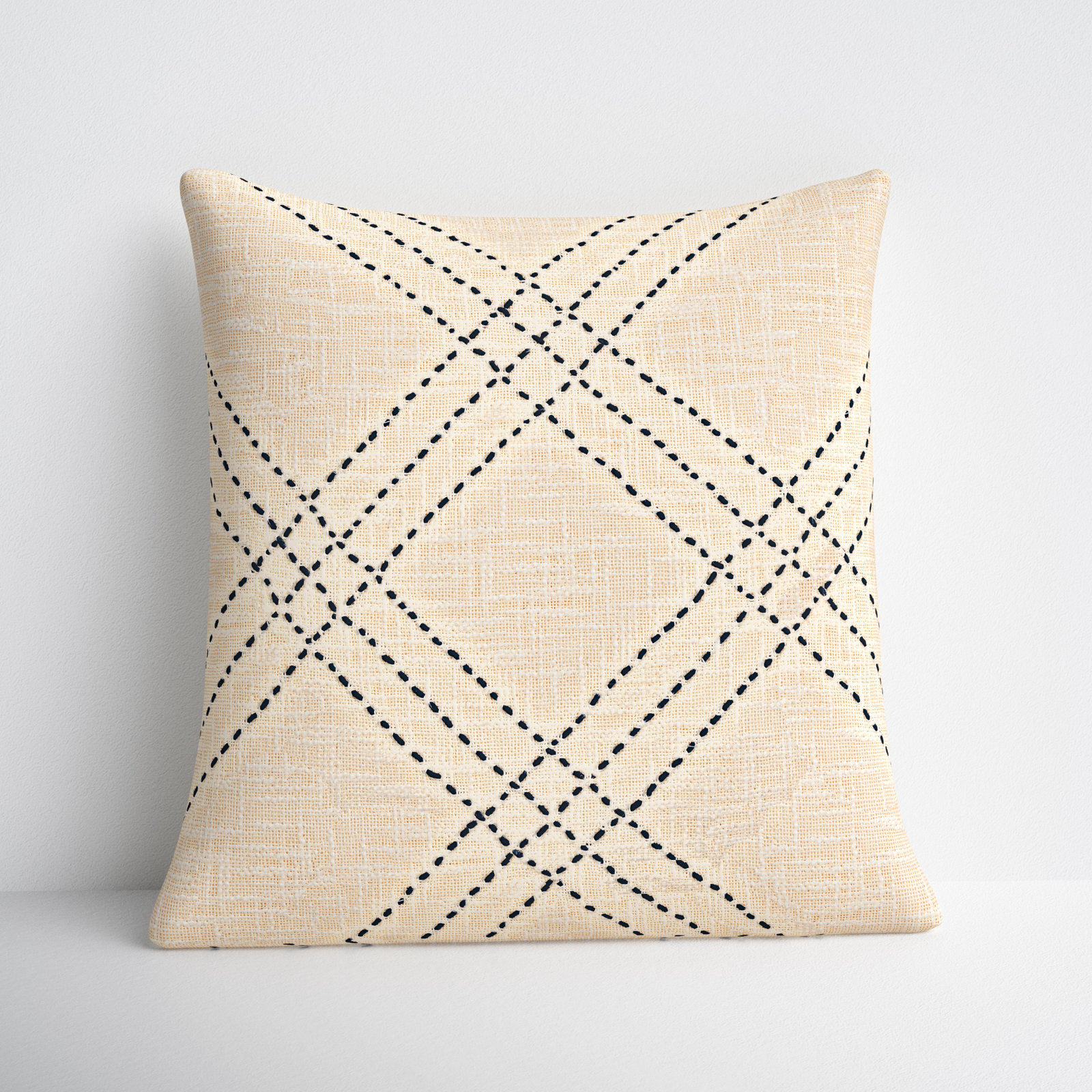 Frida Embroidered Cotton Throw Pillow, 18" x 18"