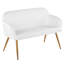 Banc à haut dossier en acier noir et similicuir, look moderne élégant, deux places, utilisation à l'intérieur, capacité de 500 lb, assemblage requis contemporain, banc, structure, limite,-130190927-130190926