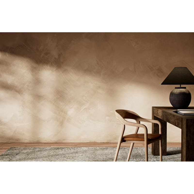 Limewash Solid Color Terralon Wallpaper Roll by FH Art Studio, White/Neutral