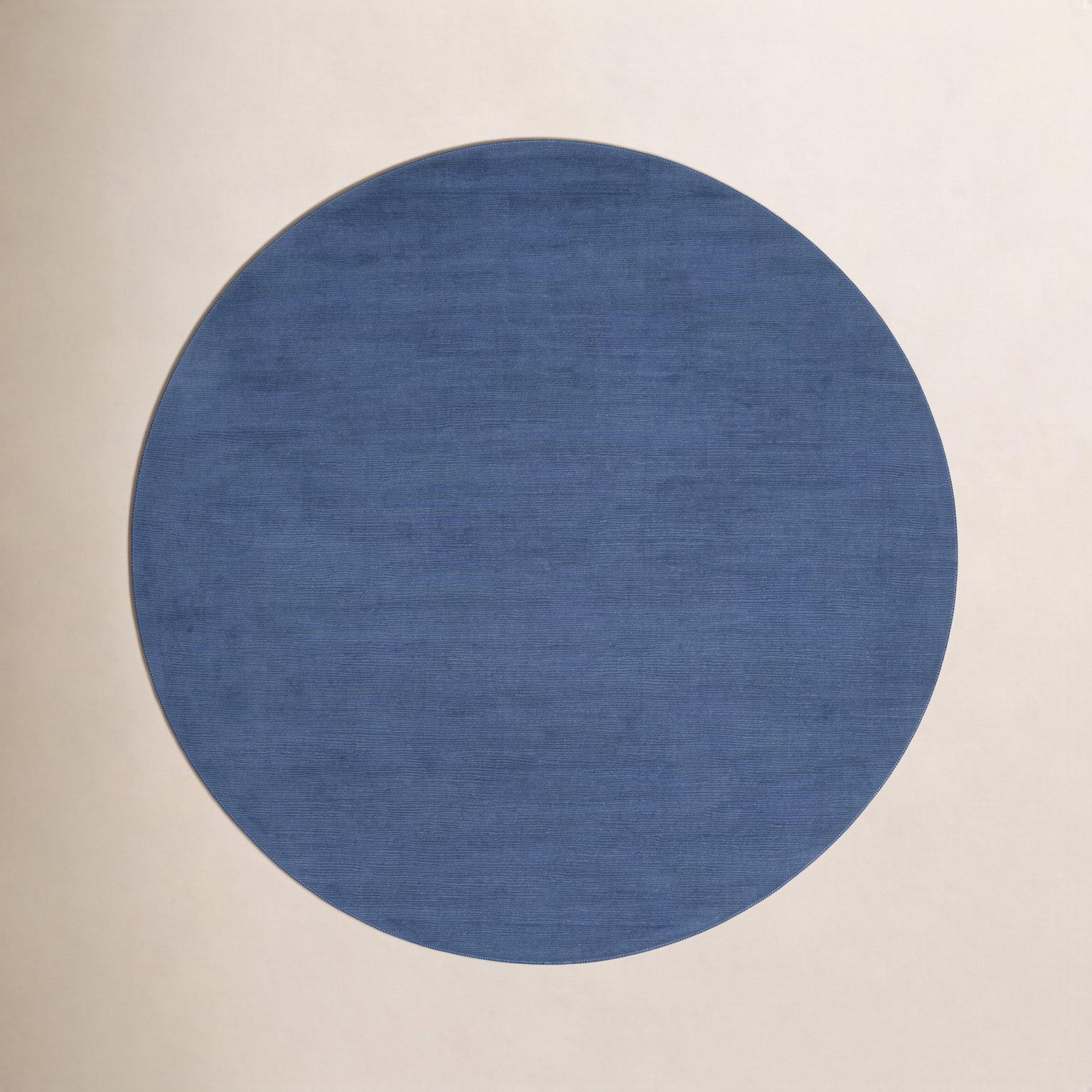 Crowe Dark Blue Hand-Woven Wool Rug, Round 8'