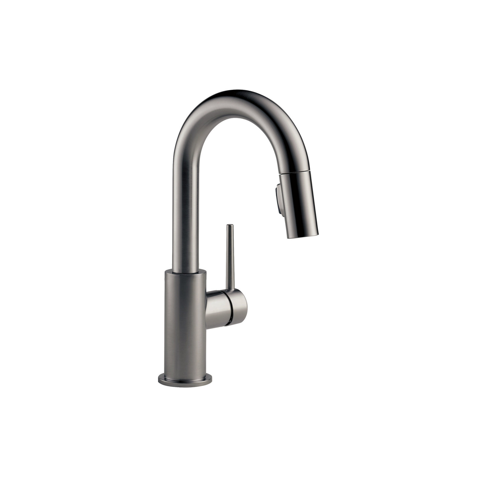 Trinsic Pull Down Sprayer Bar Faucet, Single Handle Prep Sink Faucet, Black Stainless