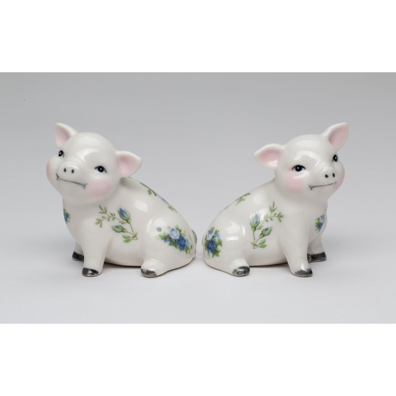 Cochon de rose victorien bleu poivre et sel