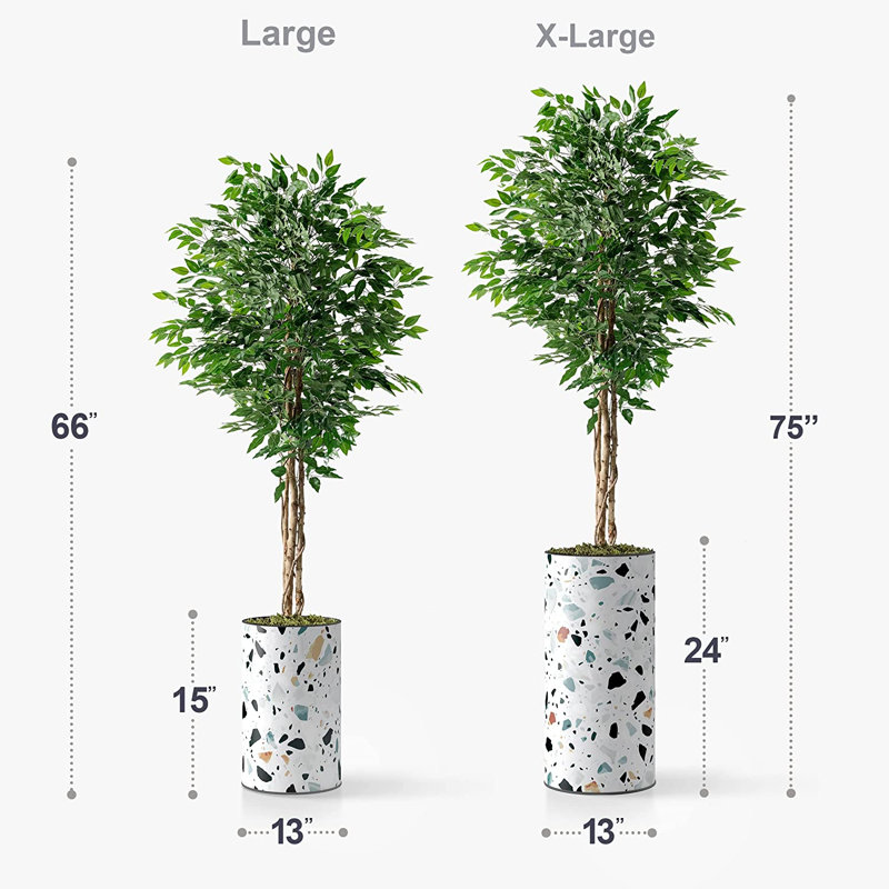 Ficus artificiel 51 po en pot, H 75 po x l 13 po x P 13 po