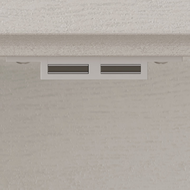 Armoire de rangement de bureau 31 po à 2 portes et 2 tiroirs avec tablettes réglables, White
