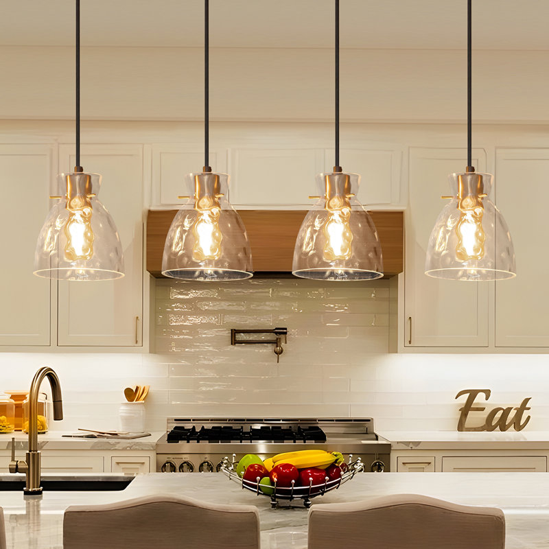 4 - Light Kitchen Island Linear Pendant Light