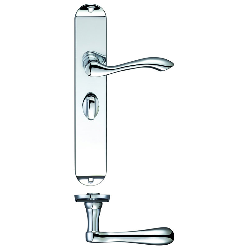 Arundel Bathroom Right Hand Door Handle, Polished Chrome