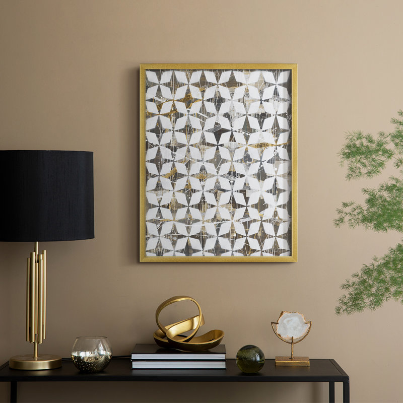Modern Love Framed Print - Solid Wood, 11" H x 9" W, Gold