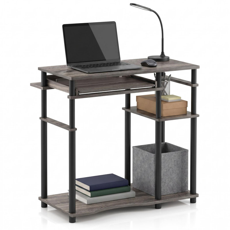  Bureau d'ordinateur avec bibliothèque Abbott, 31.1" H x 31.5" W x 18.5" D
