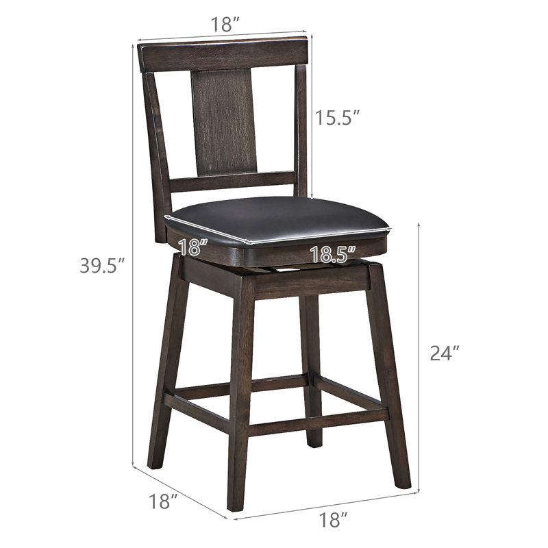 Tabouret de bar et de comptoir pivotant Blahlegav, Tabouret de comptoir (assise de 24 po de hauteur), 2