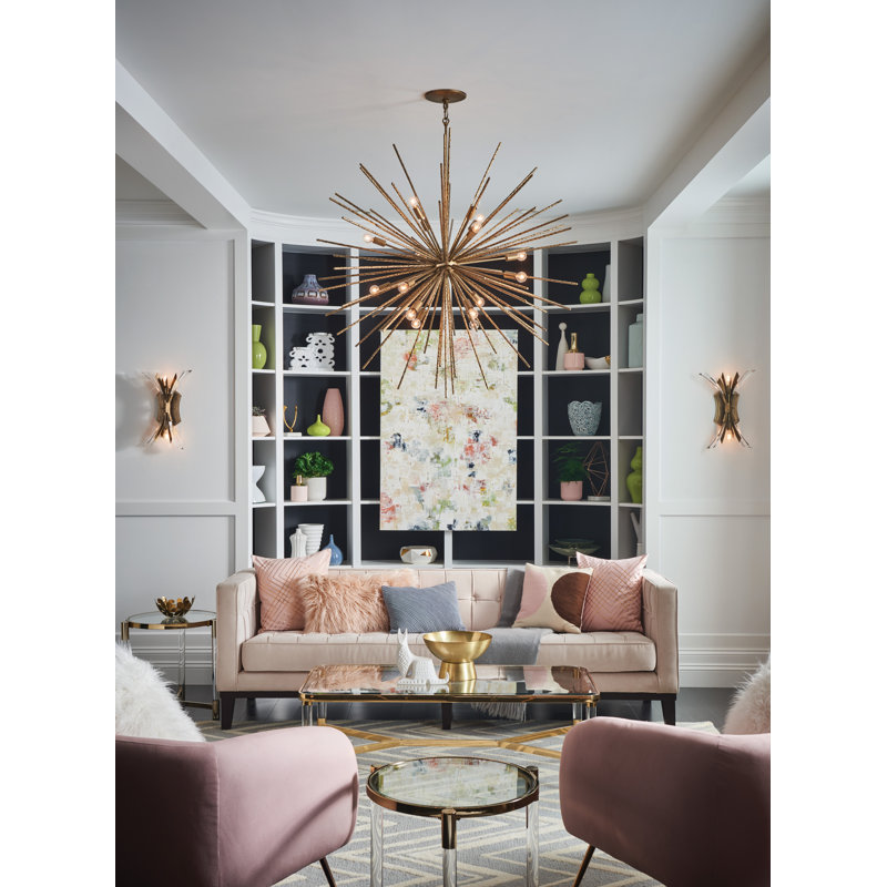Tryst 16-Light Sputnik Sphere Chandelier, Burnished Gold