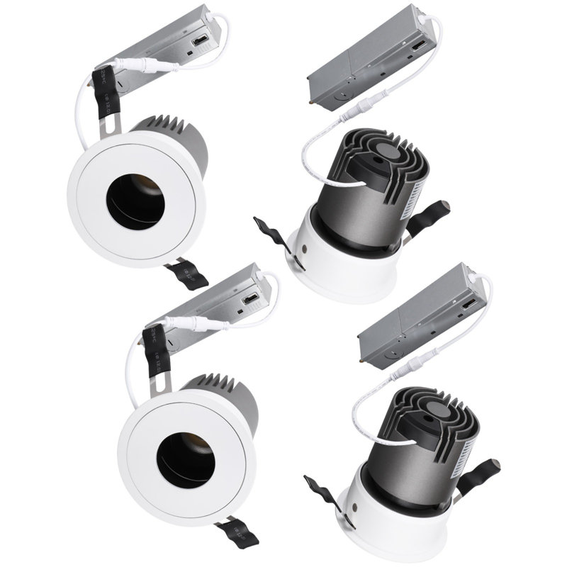 Éclairage encastré 3 "à DEL 5CCT, projecteur ultra-étroit 30 ° pour éclairage superposé, à intensité variable, antireflet