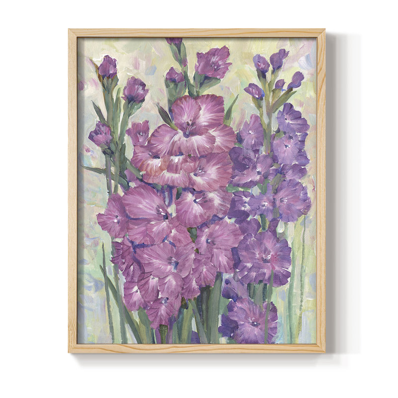 Gladiolas Blooming I, reproduction encadrée - bois massif, H 21 po x l 17 po