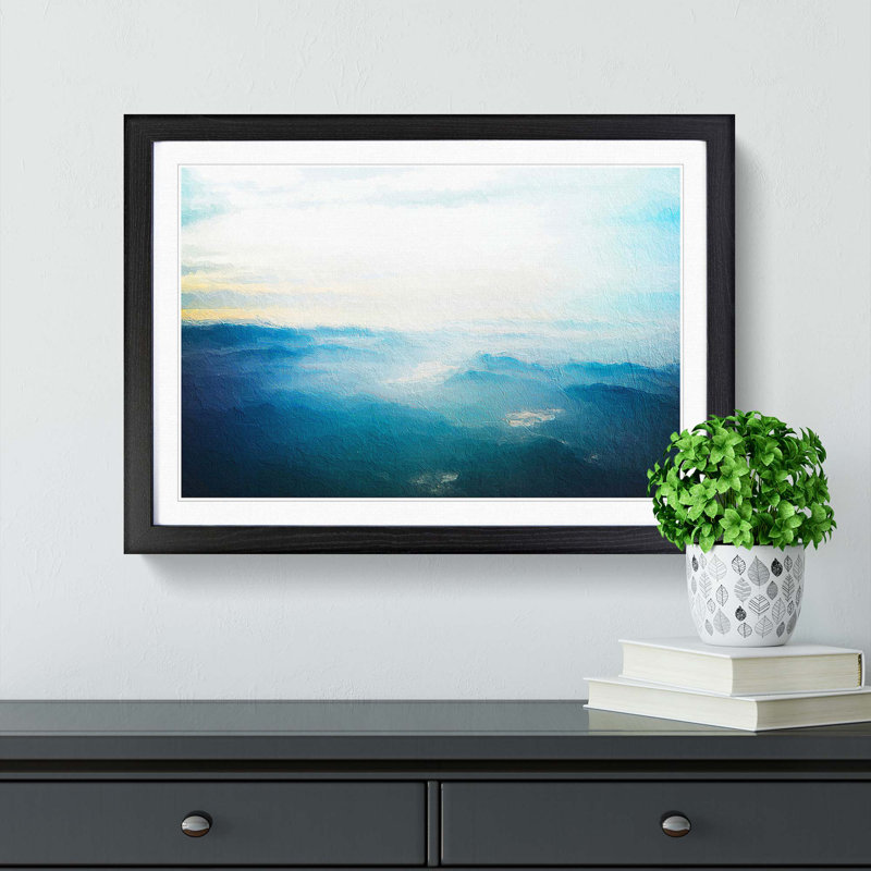 The Sky Above Mattala in Sri Lanka - Picture Frame Painting Print, 48cm H x 65cm W x 2cm D, Black Framed