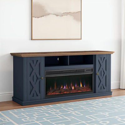 Mikel TV Stand For TVs Up To 78" With Fireplace Included
