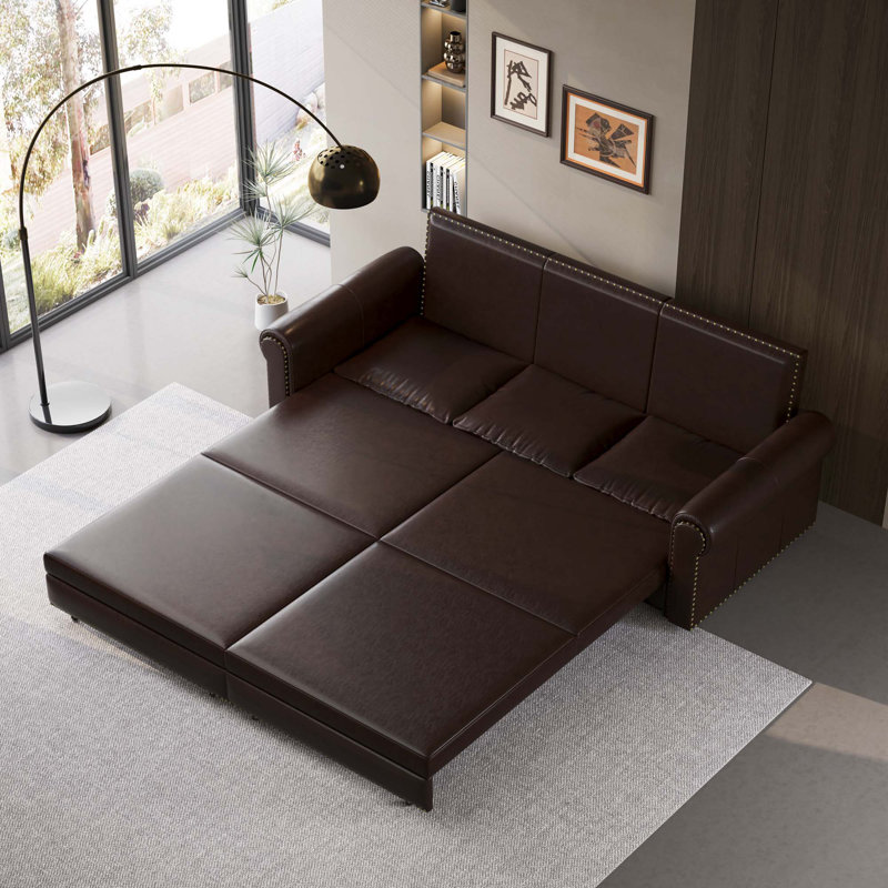 Canapé-lit Chesterfield de 93,7 po Chesterfield, Marron foncé