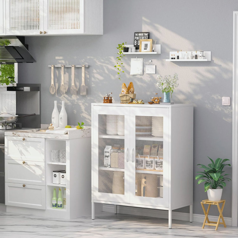 Ascena Metal Accent Cabinet, White